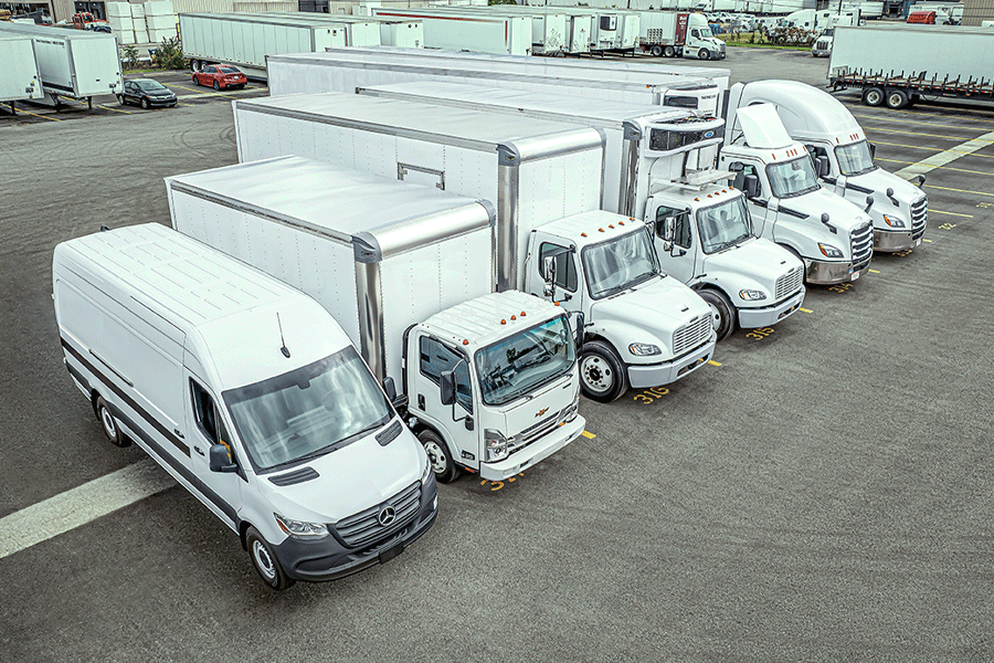 used vehicle lined up in lot